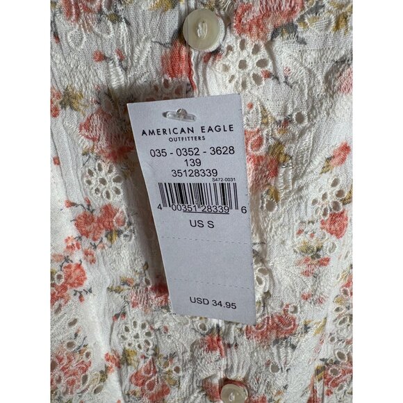 American Eagle Women's Size Small Floral Cropped Top Tank - Picture 5 of 5